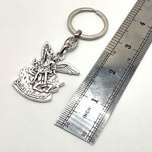 Archangel Saint Michael Keychain Stainless Christian Catholic Faith Birthday NEW